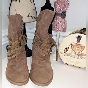 Lane Bryant Brown Western Style Almond Toe Booties NWT Size 10W